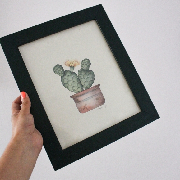 Vintage Flowering Cactus Framed Print by Karyn Frances Gray / Southwestern - Picture 2 of 8